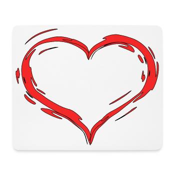 Herz - Mousepad (Querformat) - Weiß - Vorne