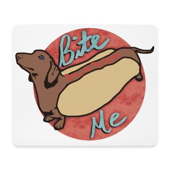 Dachshund Hot Dog Cartoon Design - Mouse Pad (horizontal) - white - Front