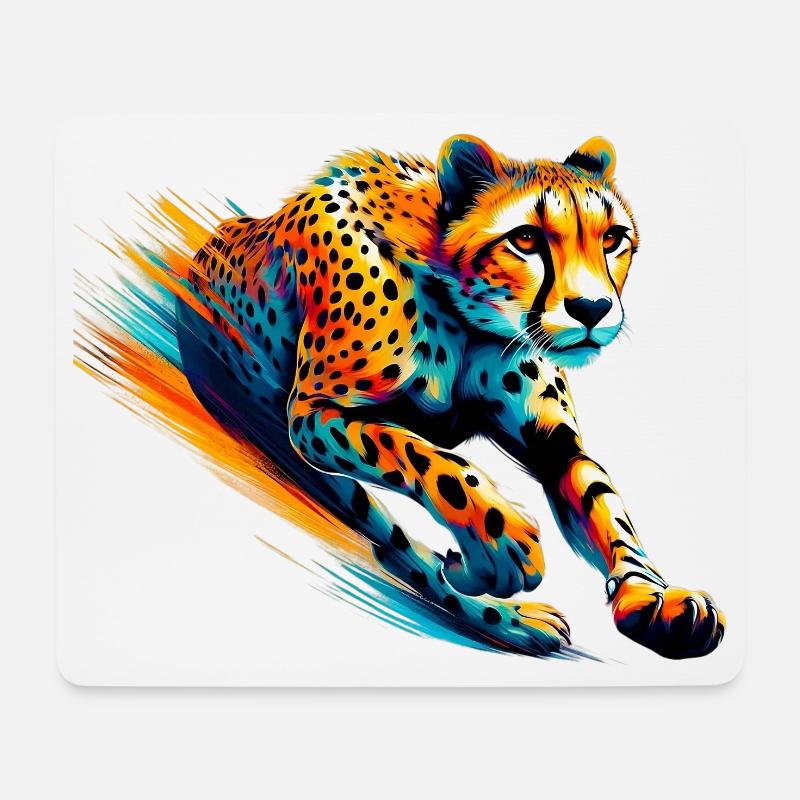 Gepard - Mousepad (Querformat) - Weiß