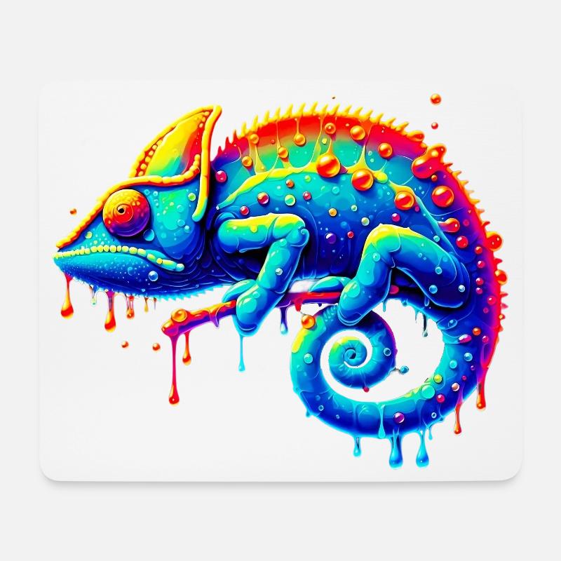Chamäleon - Mousepad (Querformat) - Weiß