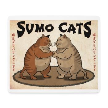 Sumo Cats (Vintage) - Mouse Pad (horizontal) - white - Front