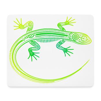 Eidechse Aborigine-Motive, Stammesverlauf grün gelb - Mousepad (Querformat) - Weiß - Vorne
