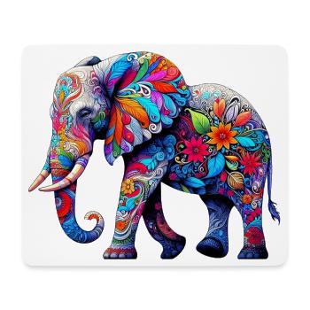 Éléphant - Tapis de souris (format paysage) - blanc - Devant