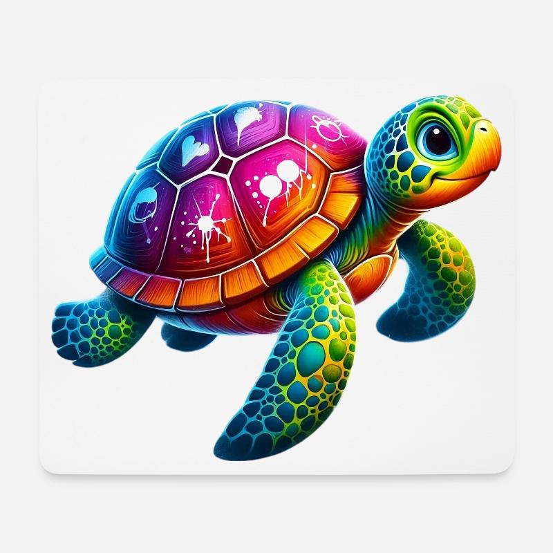 Schildkröte - Mousepad (Querformat) - Weiß