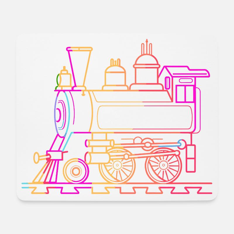 Eisenbahn Comic - Mousepad (Querformat) - Weiß