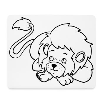 Lion Kawaii coloring page hand-illustrated - Mouse Pad (horizontal) - white - Front