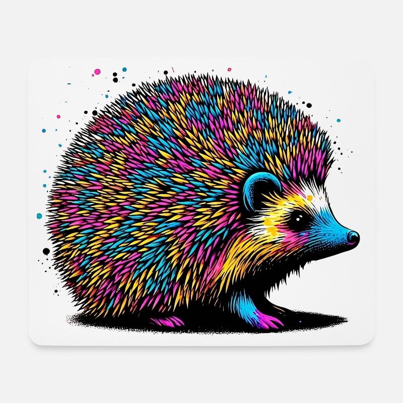 Igel - Mousepad (Querformat) - Weiß
