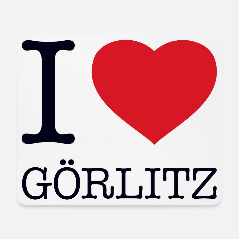 I LOVE GÖRLITZ - Mousepad (Querformat) - Weiß