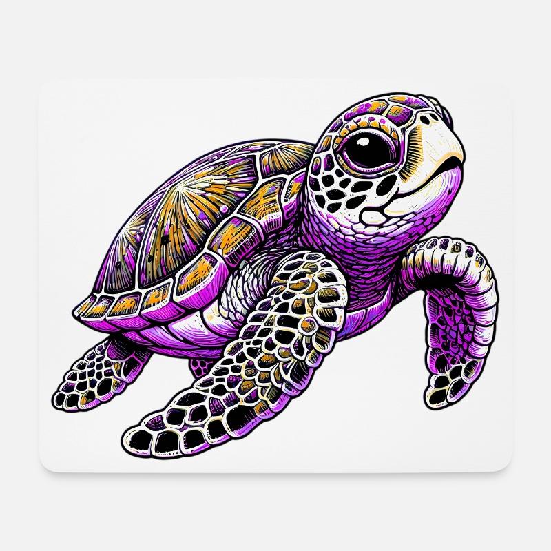 Schildkröte - Mousepad (Querformat) - Weiß