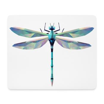 stilvolle filigrane Libelle im polygonalen Design - Mousepad (Querformat) - Weiß - Vorne