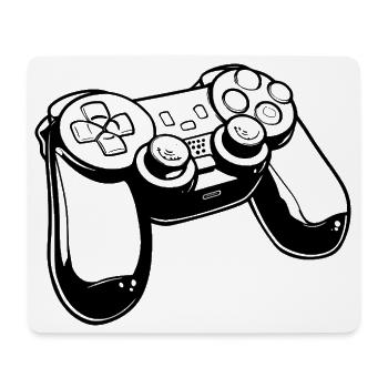 Gaming Controller Zeichnung - Mousepad (Querformat) - Weiß - Vorne