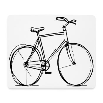 Bicycle Line Drawing - Mouse Pad (horizontal) - white - Front
