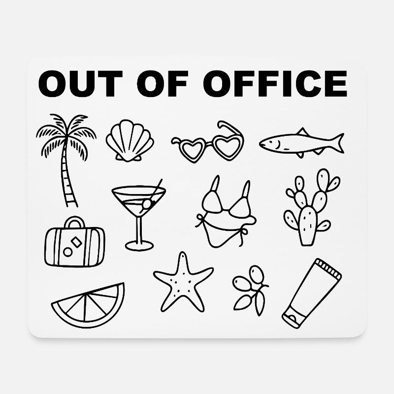 Out of Office - Mousepad (Querformat) - Weiß