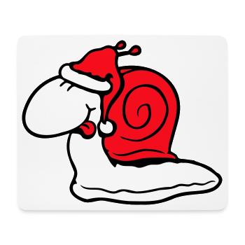 Snail Santa Claus Christmas Hat Gift - Mouse Pad (horizontal) - white - Front