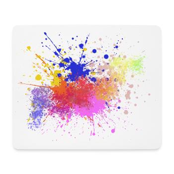 Farbige Farbspritzer Kunst Design - Mousepad (Querformat) - Weiß - Vorne