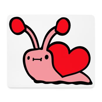 Snail Heart Snail Shell Cute Love Romantic - Mouse Pad (horizontal) - white - Front