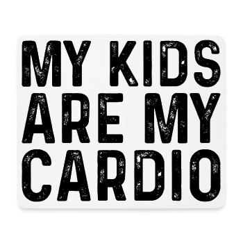 Mes enfants sont mon cardio workout fitness funny gym - Tapis de souris (format paysage) - blanc - Devant