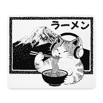 Ramen Kitten Mount Fuji - Mouse Pad (horizontal) - white - Front