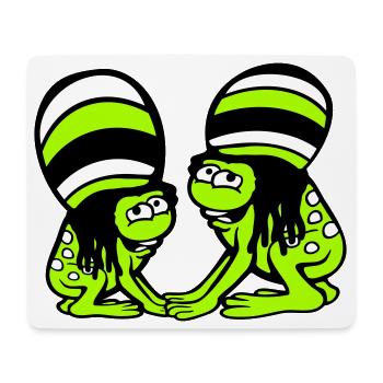 2 Frogs Reggae Music Rasta Hair Hat Jamaica - Mouse Pad (horizontal) - white - Front