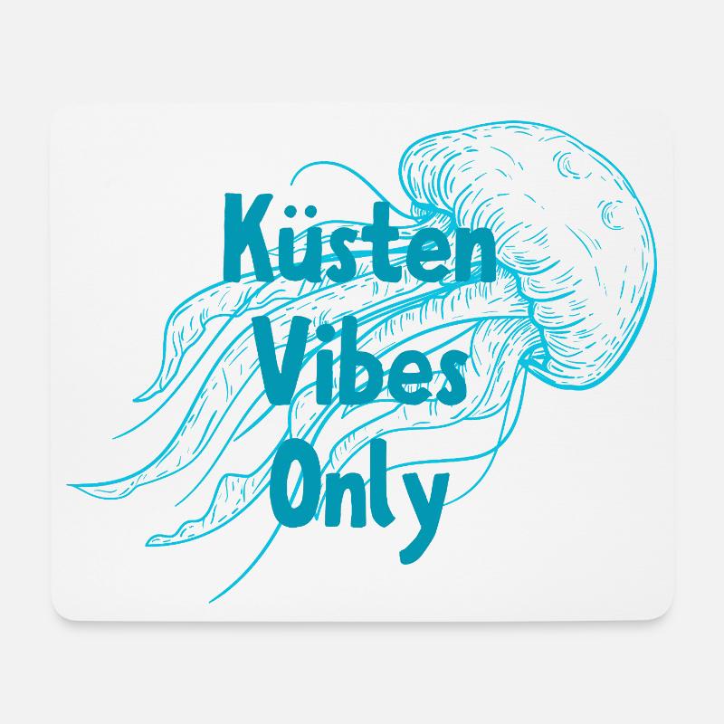 Küsten Vibes Only – Qualle Maritimes Design - Mousepad (Querformat) - Weiß