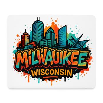 Milwaukee Skyline Splash Wisconsin - Mousepad (Querformat) - Weiß - Vorne