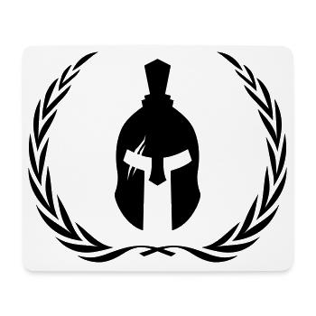 Spartaner Helm Gladiator Kranz - Mousepad (Querformat) - Weiß - Vorne