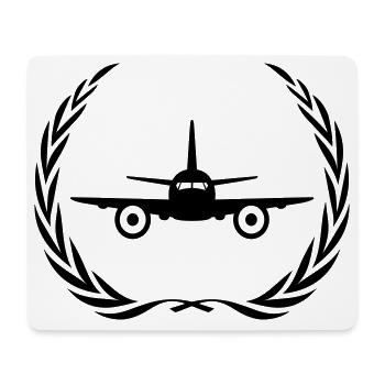 Airplane Symbol Wreath - Mouse Pad (horizontal) - white - Front