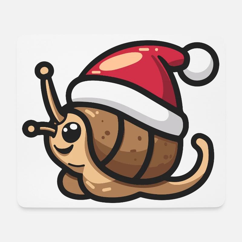 Noël de l’escargot - Tapis de souris (format paysage) - blanc