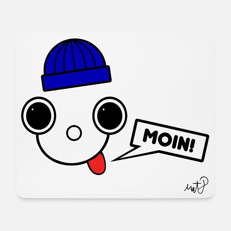 Koppie Moin mit Beanie - Mousepad (Querformat) - Weiß