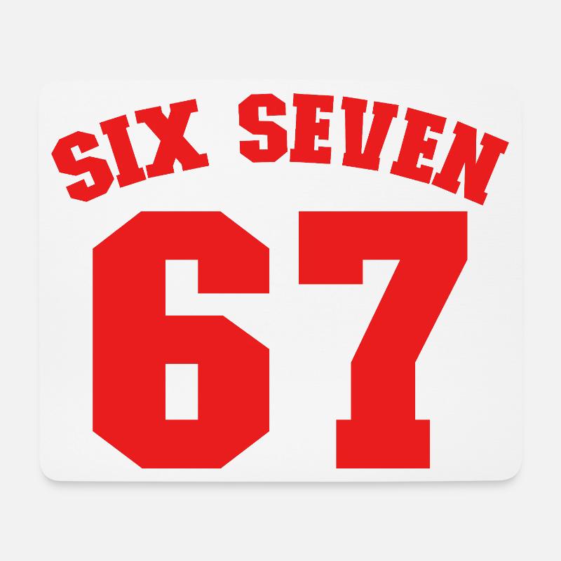Six Seven Jersey Fun 67 Nummer 6-7 6 7 Six Seven - Mousepad (Querformat) - Weiß