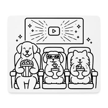 Cinéma de chiens Chiens au cinéma - Tapis de souris (format paysage) - blanc - Devant