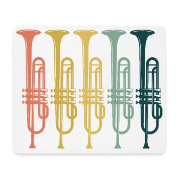 Trumpets Retro Vintage - Mouse Pad (horizontal) - white - Front