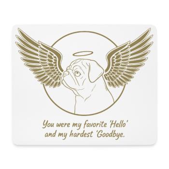 Mops Hundewolke Engel Flügel Abschied Trauer - Mousepad (Querformat) - Weiß - Vorne