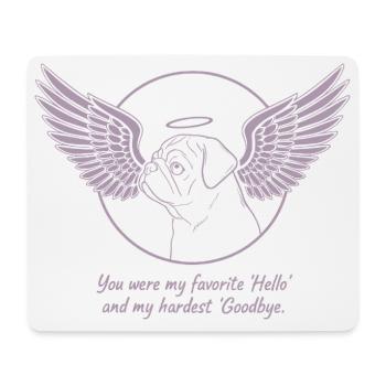 Mops Hundewolke Engel Flügel Abschied Trauer - Mousepad (Querformat) - Weiß - Vorne