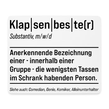 Slap Best Slaps Dictions amusantes en psychiatrie - Tapis de souris (format paysage) - blanc - Devant
