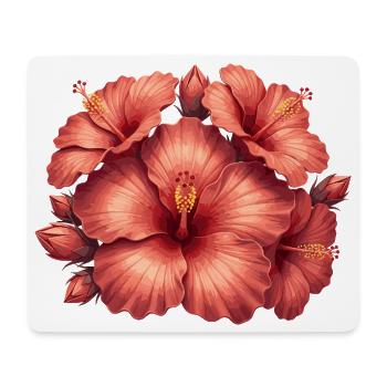 Hibiscus in rose red - Mouse Pad (horizontal) - white - Front