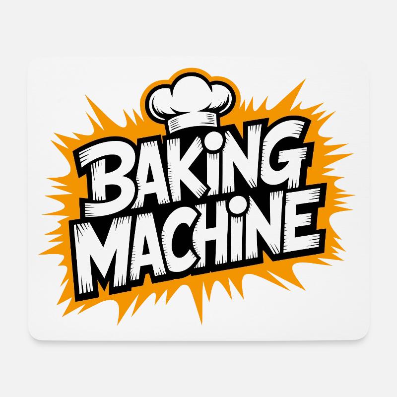Baking Machine Fun - Mousepad (Querformat) - Weiß