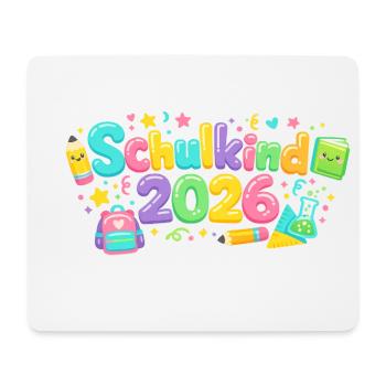 Schulkind 2026 Einschulung Geschenk - Mousepad (Querformat) - Weiß - Vorne
