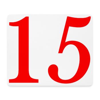 15. 15 ANS. 15e ANNIVERSAIRE. ANNIVERSAIRE 15 ANS. - Tapis de souris (format paysage) - blanc - Devant