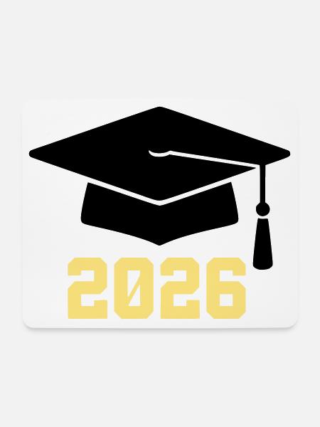Absolvent 2026 Bachelor Hut - Musemåtte (tværformat) - hvid