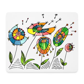 Blumen - Mousepad (Querformat) - Weiß - Vorne