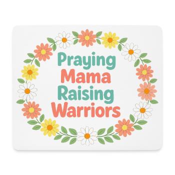 Betende Mama erzieht Krieger | Blumenkranz - Mousepad (Querformat) - Weiß - Vorne