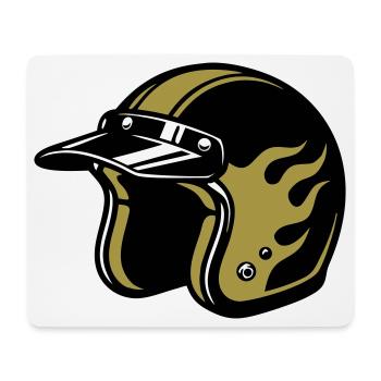 Motorradhelm Flammen Biker Motorrad Club - Mousepad (Querformat) - Weiß - Vorne