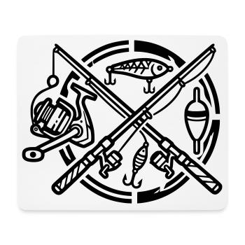 Angelruten Gekreuzt Angelverein Angelsport Angler - Mousepad (Querformat) - Weiß - Vorne
