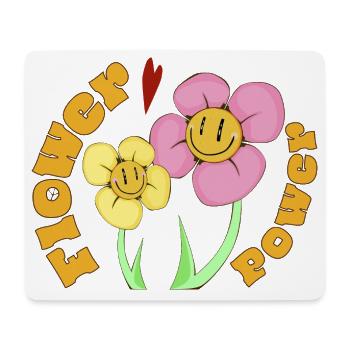 Flower Power Smile Pop Art - Mousepad (Querformat) - Weiß - Vorne