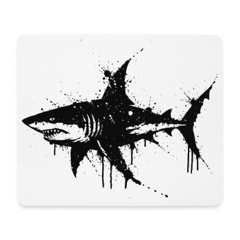 Black Splat Shark Aquarell - Mousepad (Querformat) - Weiß - Vorne
