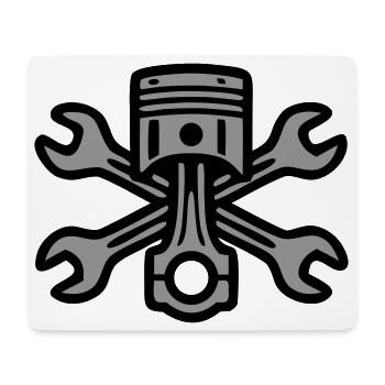 Logo de clé à vis à piston - Tapis de souris (format paysage) - blanc - Devant