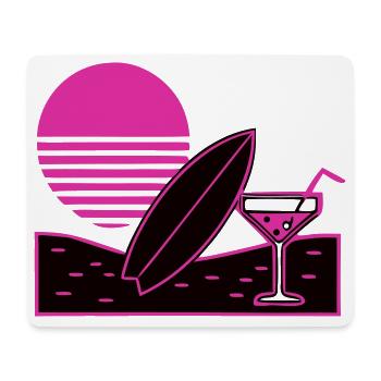Surfbrett Cocktail Strand Logo - Mousepad (Querformat) - Weiß - Vorne
