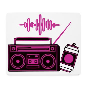 Neon Boombox Radio Grafik - Mousepad (Querformat) - Weiß - Vorne