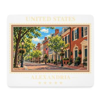 Vereinigte Staaten Alexandria Vintage Reisemarke - Mousepad (Querformat) - Weiß - Vorne
